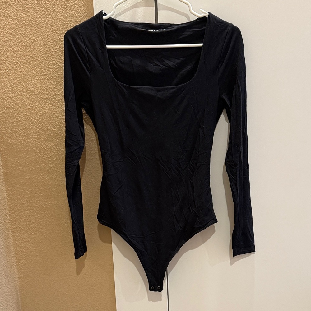 Abercrombie & Fitch Black Long Sleeve Bodysuit